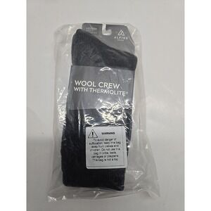 Alpine Design Women's Thermolite Wool Crew‎ Socks Gray Size M (8-10)